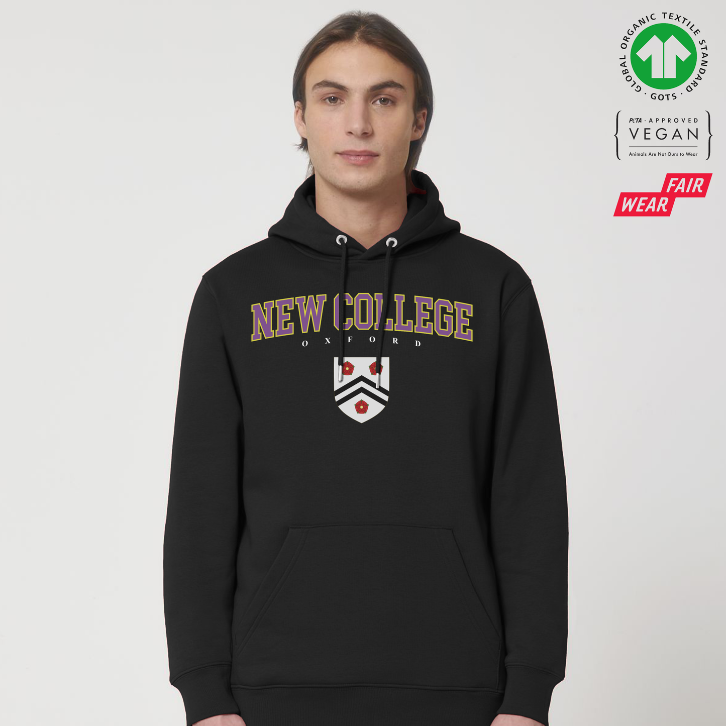 New College Hoox Organic Hoody Printed