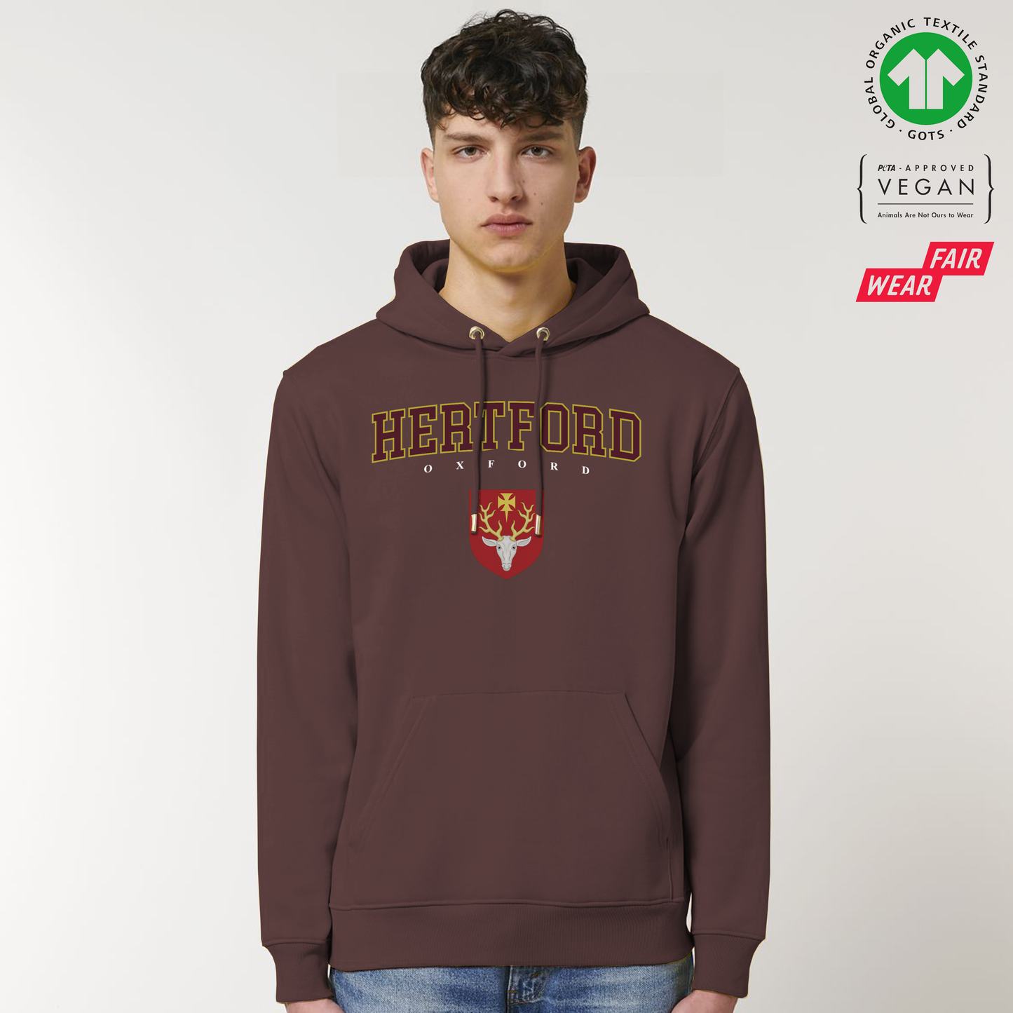 Hertford Hoox Organic Hoody Printed