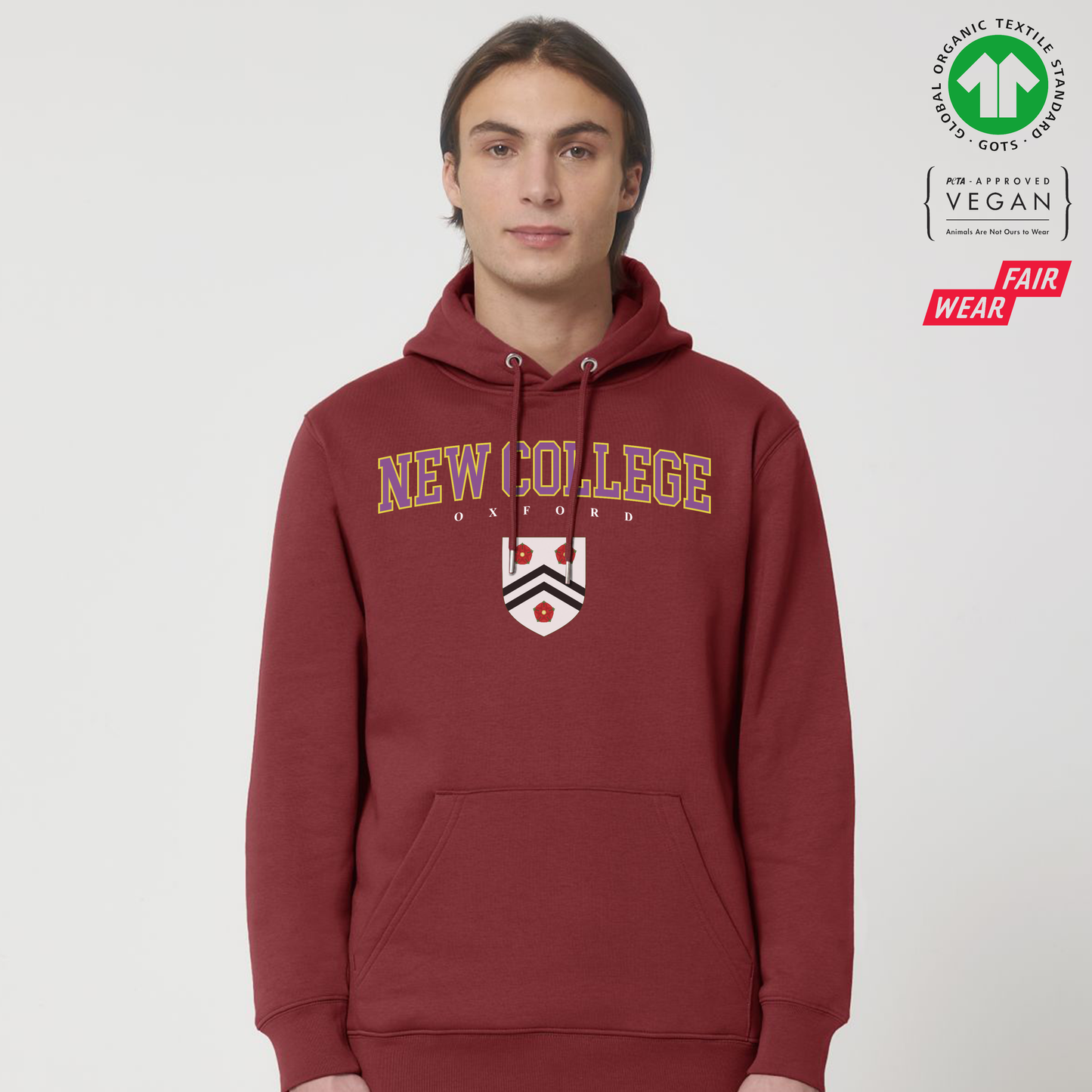 New College Hoox Organic Hoody Printed