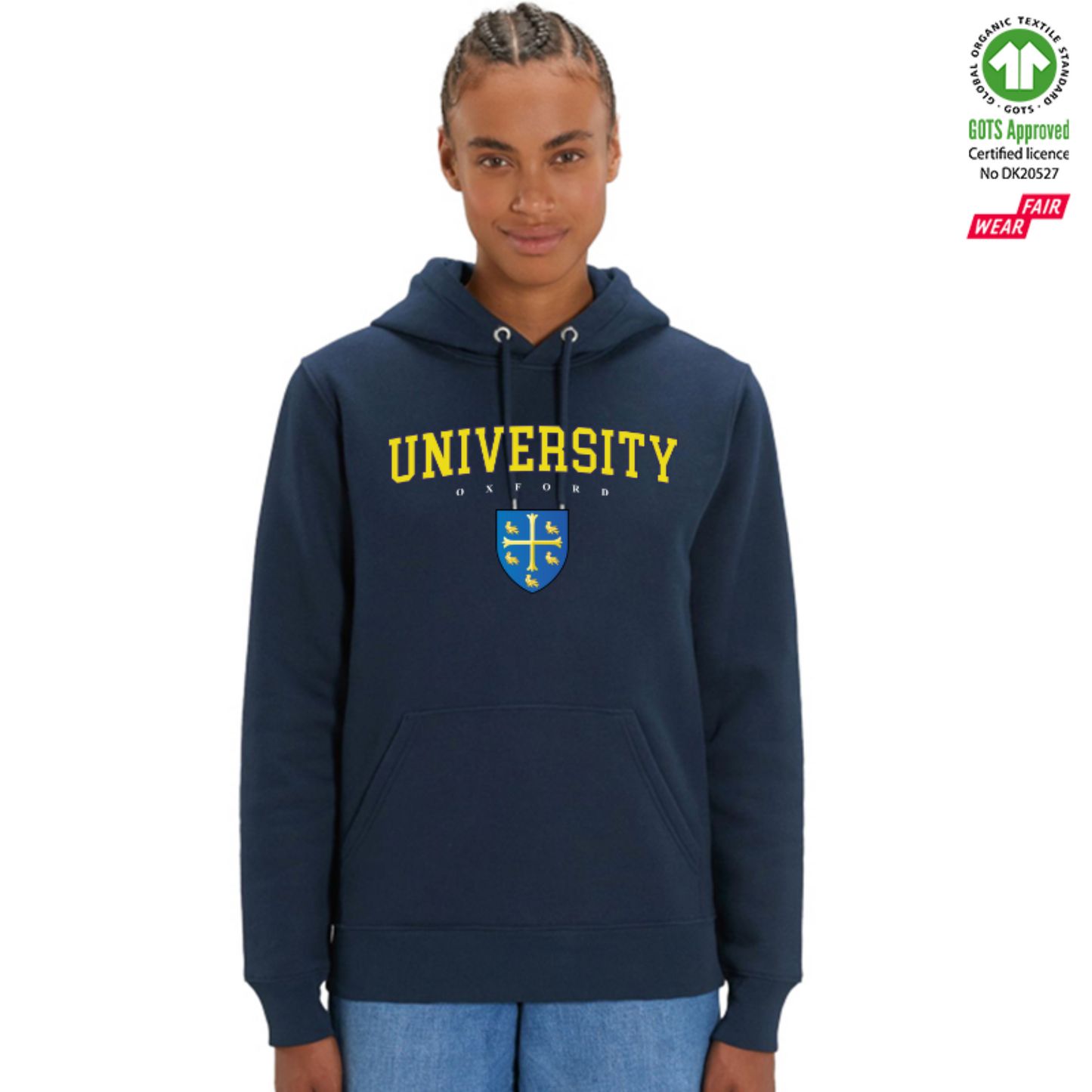 University Hoox Organic Hoody Printed