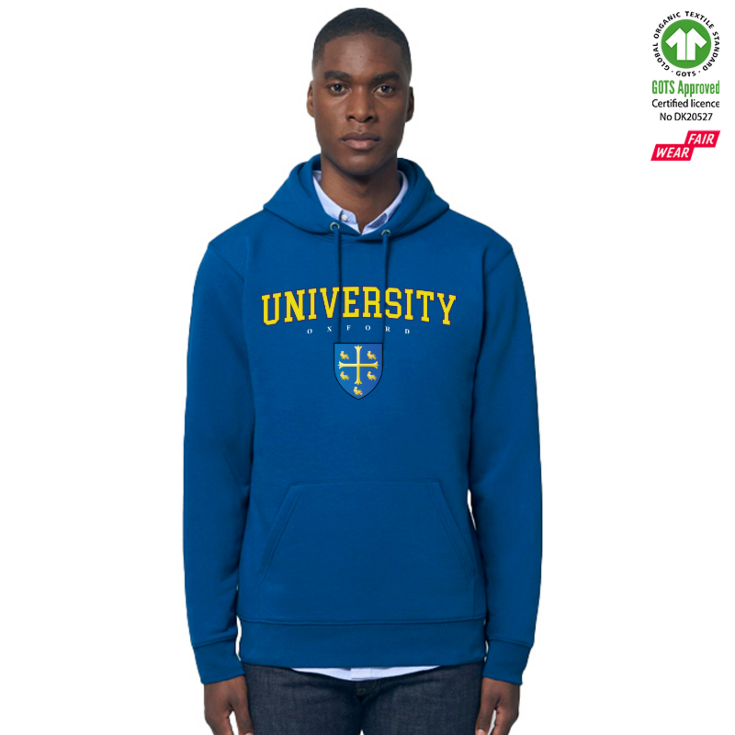 University Hoox Organic Hoody Printed