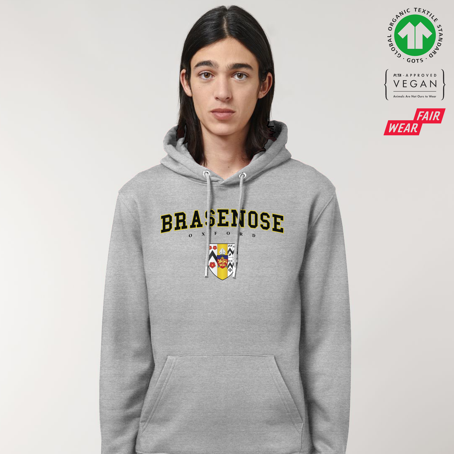 Brasenose Hoox Organic Hoody Printed