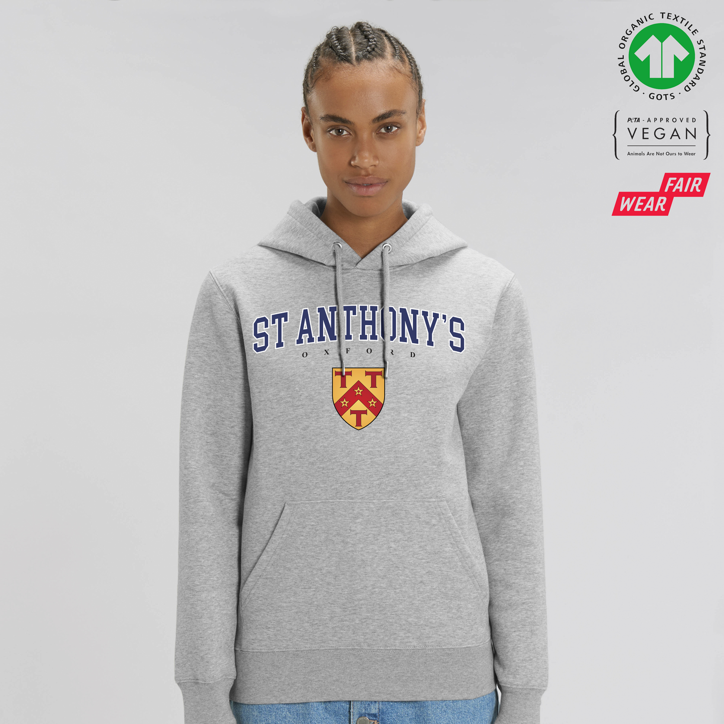 St Anthonys Hoox Organic Hoody Printed