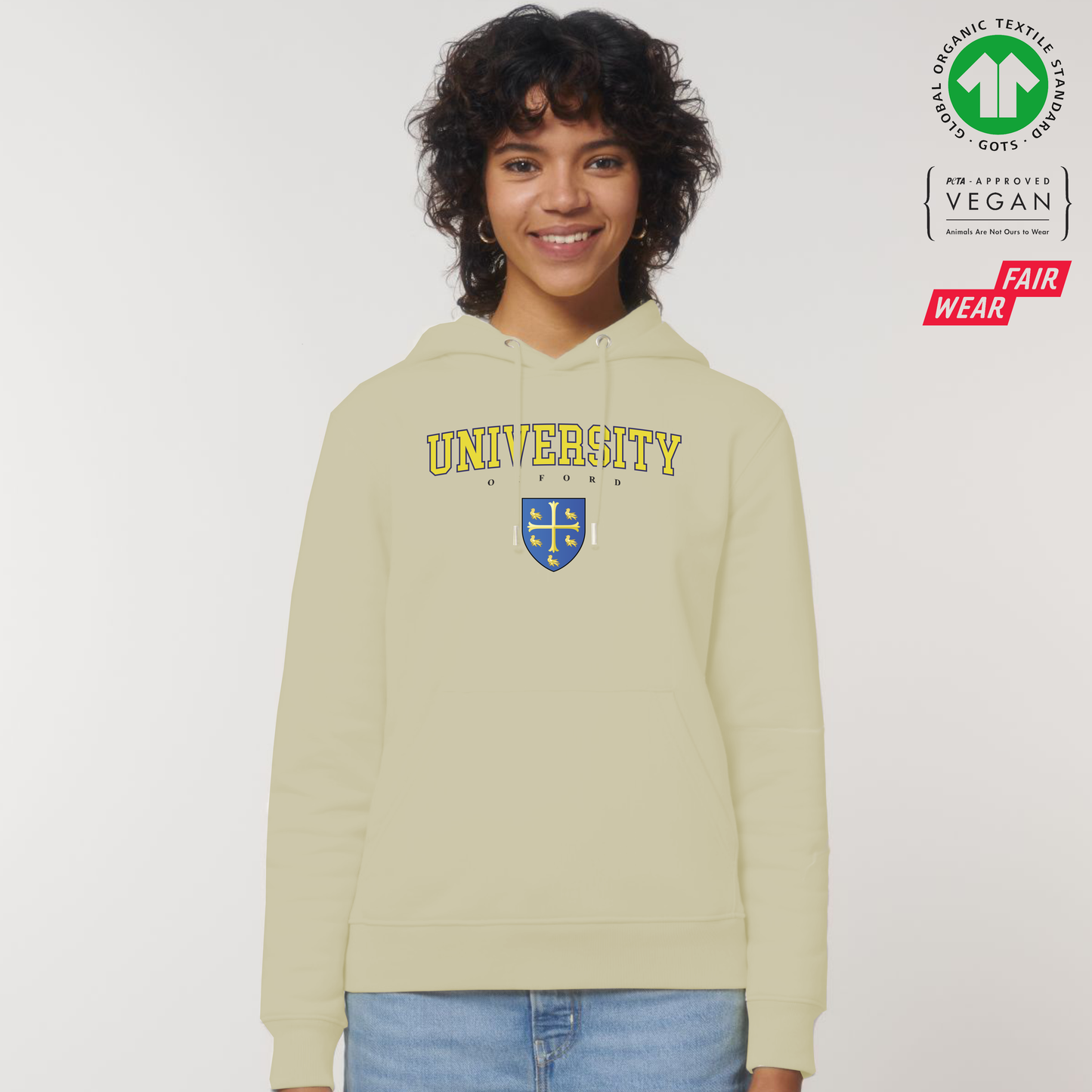 University Hoox Organic Hoody Printed