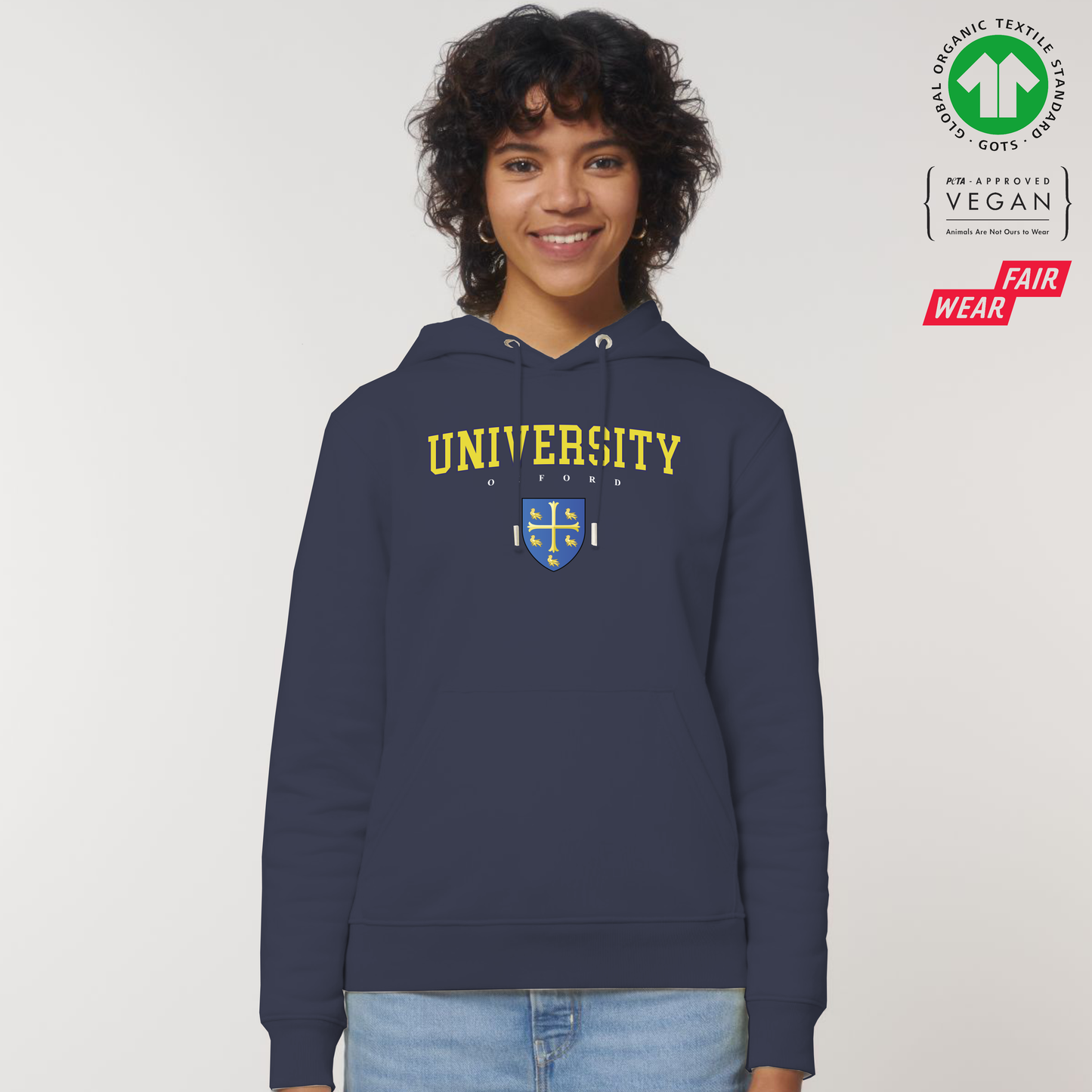 University Hoox Organic Hoody Printed